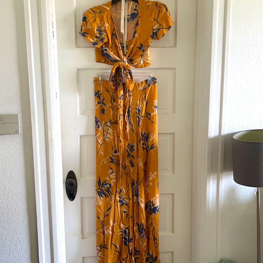 Yellow Floral Olivaceous Set